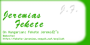 jeremias fekete business card